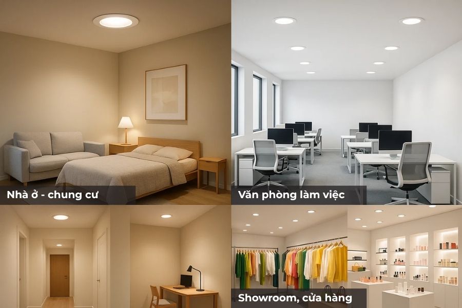 Đèn LED âm trần 10W DL190B Eridani Philips D125 7 Ứng dụng đèn LED âm trần Philips Eridani