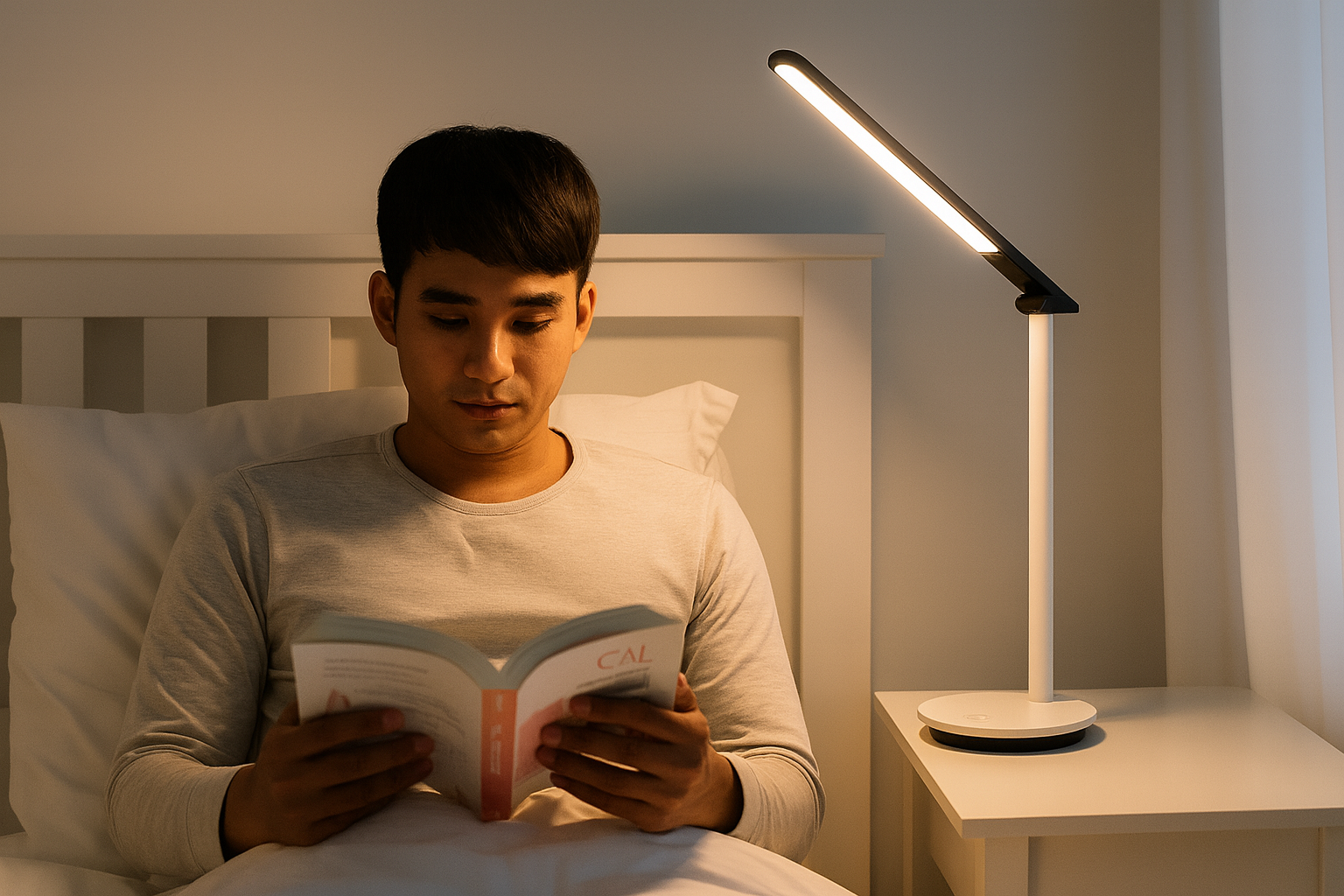 Đèn bàn Ivory DSK203 PT 5W Philips 27-50K W USB 02 sử dụng trong phòng ngủ