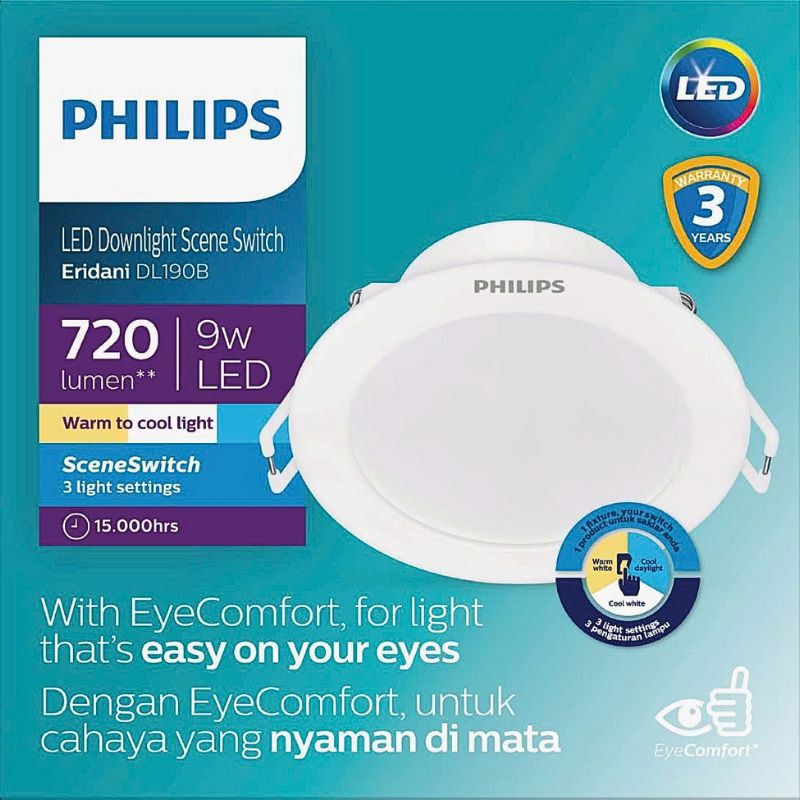 Đèn LED âm trần đổi màu 9W D90 DL190B Eridani Philips 3 am tran doi mau 9W D90 DL190B Eridani Philips -2-