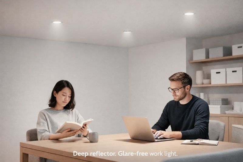 Đèn âm trần chóa sâu đổi màu 13W D125 Meson Philips cho ra ánh sáng dễ chịu 