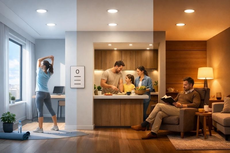 Đèn âm trần chóa sâu đổi màu 17W D150 Meson Philips đổi màu ánh sáng linh hoạt 