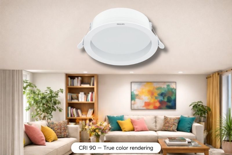 Đèn âm trần chóa sâu đổi màu 9W D100 Meson Philips có độ hoàn màu cao 