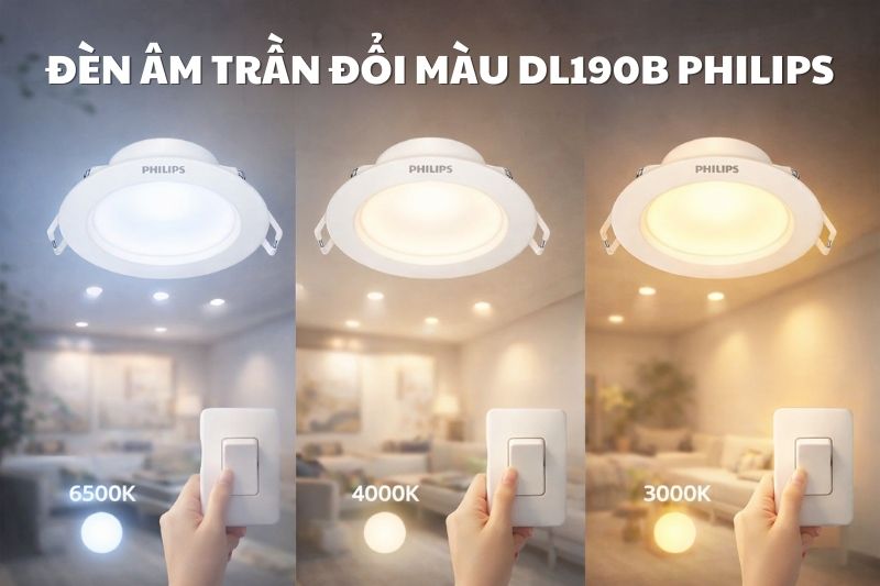 Đèn LED âm trần đổi màu 9W D90 DL190B Eridani Philips 9 Tính đổi màu của đèn âm trần đổi màu 9W D90 DL190B Eridani Philips